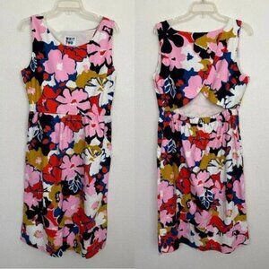 WhitTwo Women's Open Back Shift A-Line Dress Floral Pockets Lined Size 12 NEW